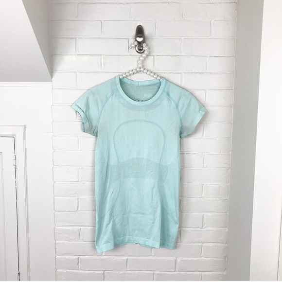 lululemon athletica Tops - {Lululemon} Aqua Blue Run Swiftly Tee